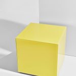 Pastill - Pop kub i färgat glas 35x35 cm - Gul
