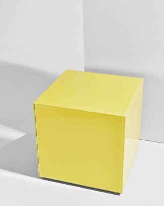 Pastill - Pop kub i färgat glas 35x35 cm - Gul