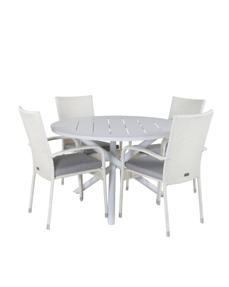 Venture Home - Matgrupp Nellie med 4 st matstolar Astrid - Vit