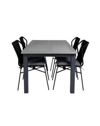 Venture Home - Matgrupp Alf med 6 st matstolar Alf - Grå