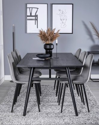 Venture Home - Matgrupp Saltö inkl 6st matstolar Penally - Svart