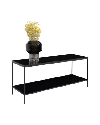 House Nordic - TV-bänk Vita. Melaminfolie med svarta ben - Svart