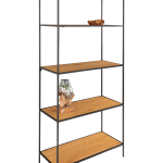 House Nordic - Hylla Vita. 5 hyllplan av ek med svart ram 36 x 80 x 170 cm. - Brun