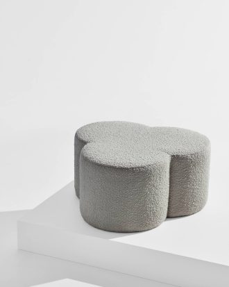 Pastill - Bodhi puff i bouclé ø 70 cm - Grå