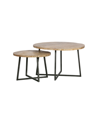 Basiclabel - 2 sidobord Schijf - Brun