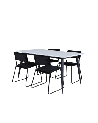 Venture Home - Matgrupp Jimmy med 4 st matstolar Kenth - Vit