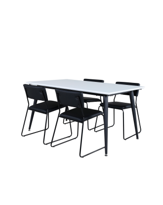 Venture Home - Matgrupp Jimmy med 4 st matstolar Kenth - Vit