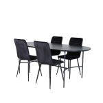 Venture Home - Matgrupp Skate med 4 st matstolar Windu Lyx - Svart
