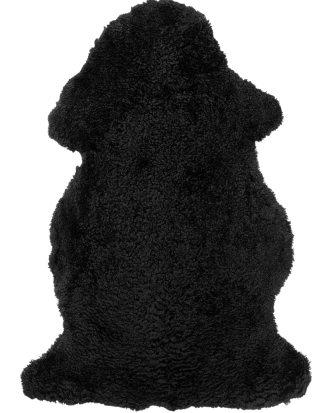 Skinnwille - Fårskinnsfäll Curly - Svart