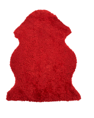 Skinnwille - Fårskinnsfäll Curly - Röd