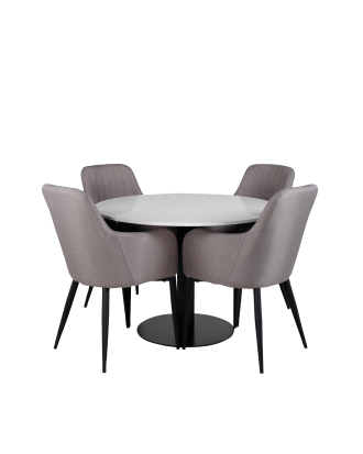 Venture Home - Matgrupp Razzia med 4 st matstolar Comfort - Vit