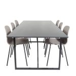 Venture Home - Matgrupp Palace med 6 st matstolar Arctic - Svart