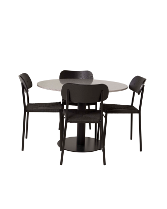 Venture Home - Matgrupp Razzia med 4 st matstolar Polly - Grå