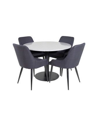 Venture Home - Matgrupp Razzia med 4 st matstolar Plaza - Grå