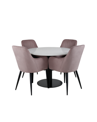 Venture Home - Matgrupp Razzia med 4 st matstolar Comfort - Vit