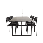 Venture Home - Matgrupp Palace med 6 st matstolar Polly - Svart