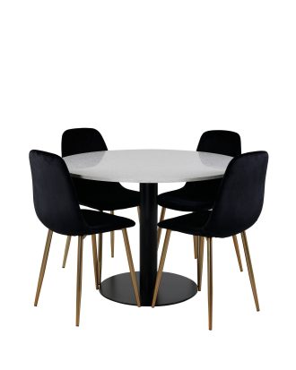 Venture Home - Matgrupp Razzia med 4 st matstolar Polar - Vit