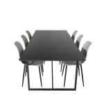 Venture Home - Matgrupp Palace med 6 st matstolar Polar - Svart