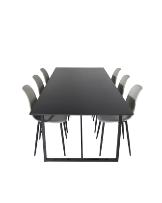 Venture Home - Matgrupp Palace med 6 st matstolar Polar - Svart