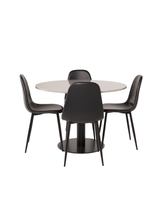 Venture Home - Matgrupp Razzia med 4 st matstolar Polar - Grå