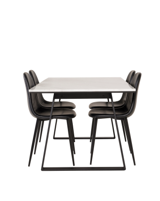Venture Home - Matgrupp Estelle med 4 st matstolar Polar - Vit