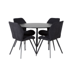 Venture Home - Matgrupp Silar med 4 st matstolar Gemma - Svart