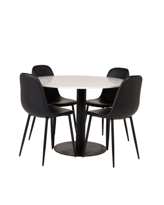 Venture Home - Matgrupp Razzia med 4 st matstolar Polar - Vit