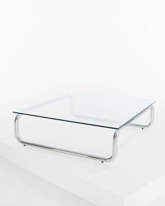 Pastill - Lulu soffbord i glas och krom 100x100 cm - Silver