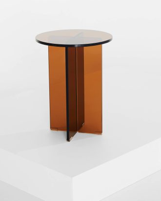 Pastill - Iris glasbord ⌀ 35 cm - Brun