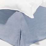 Pastill - Viola sängkappa i franskt lin höjd 60cm - Blå - 120X200