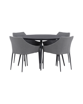 Venture Home - Matgrupp Break med 4 st matstolar Spoga - Svart