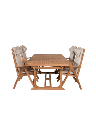 Venture Home - Matgrupp Kenya med 4st positionsstolar Kenya - Brun