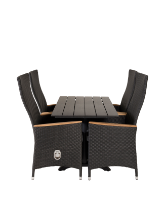 Venture Home - Cafégrupp Denver med 4st fällbara matstolar Padova - Svart