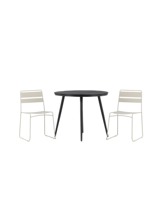 Venture Home - Matgrupp Break med 2st matstolar Lina - Svart