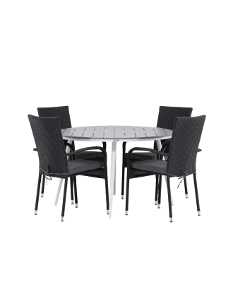 Venture Home - Matgrupp Break med 4st stolar Anna - Grå