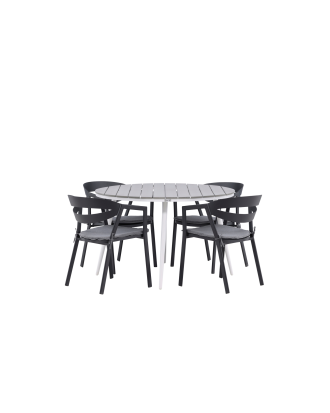 Venture Home - Matgrupp Break med 4st stolar Slit - Grå