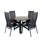 Venture Home - Matgrupp Llama med 4st fällbara matstolar Copacabana - Brun