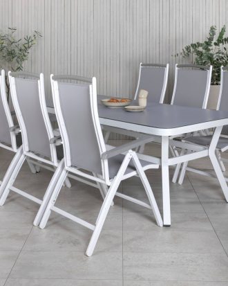 Venture Home - Matgrupp Virya med 6st stolar Albany - Grå