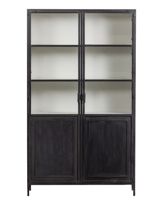 Basiclabel - Vitrinskåp svart metall Nora - Svart