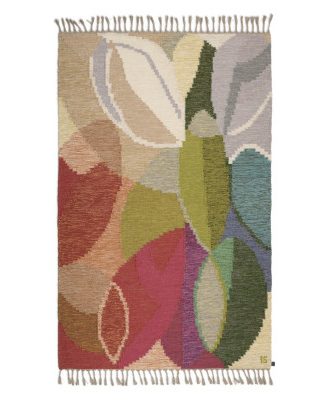 Bladmosaik - handvävd ullmatta