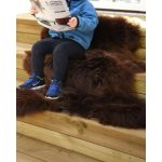 Gently naturbrun - långhårigt fårskinn