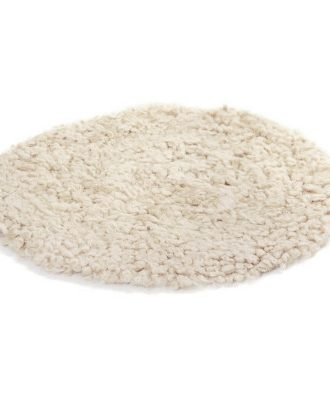 Curly beige - rund stolsdyna i lockigt fårskinn