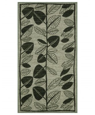 Löv grön - matta med gummibaksida