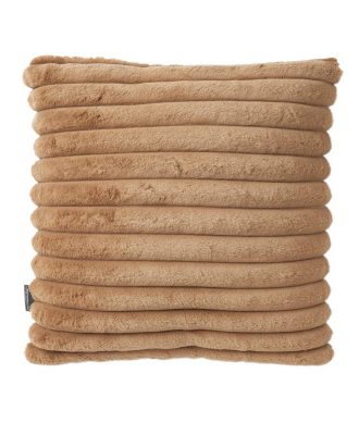 Stripy cognac - kudde i konstmaterial