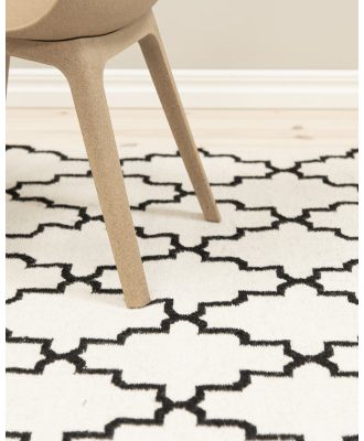 Lucy vit - handvävd ullmatta