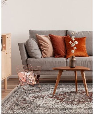 Agadir Medaljong Creme/rost - maskinvävd matta