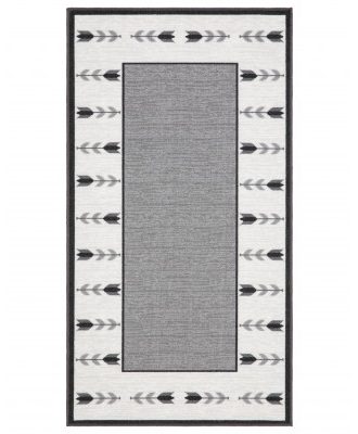 Tulpan grå - matta med gummibaksida