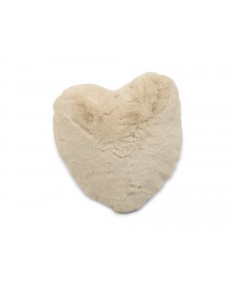 Fluffy heart beige - kudde i konstmaterial