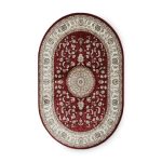 Dubai Medallion oval röd - maskinvävd matta