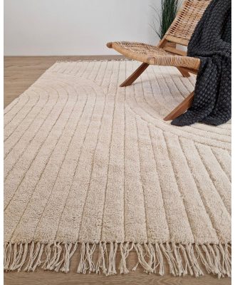 Marocko Lines creme - bomullsmatta